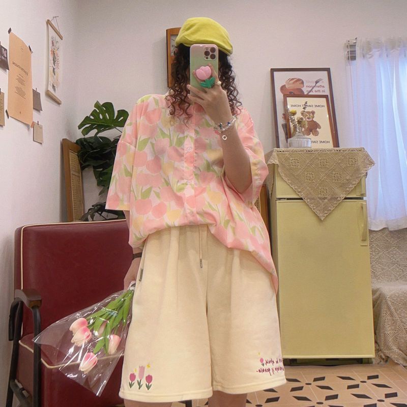 Jiashucheng Quần Short Thể Thao Dáng Rộng Dài Qua Gối Phong Cách Hàn Quốc Thời Trang Mùa Hè Cho Nữ