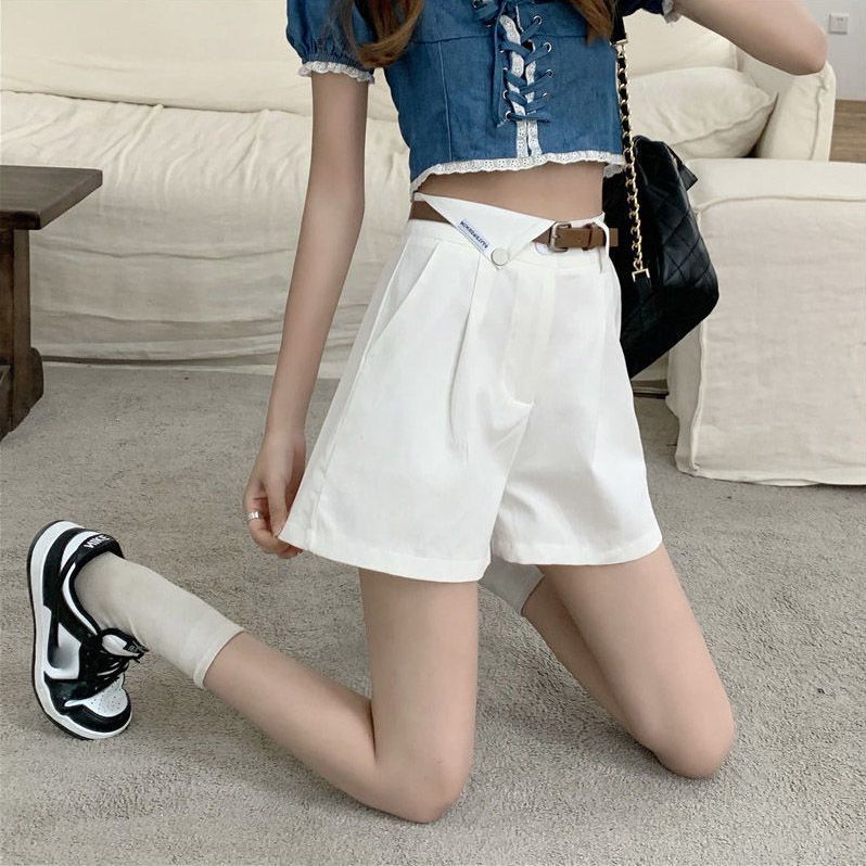 Jiashucheng Quần Short Ống Rộng Lưng Cao Phong Cách Hàn Quốc Thời Trang Mùa Hè Hàng Mới 2023 Dành Cho Bạn Nữ
