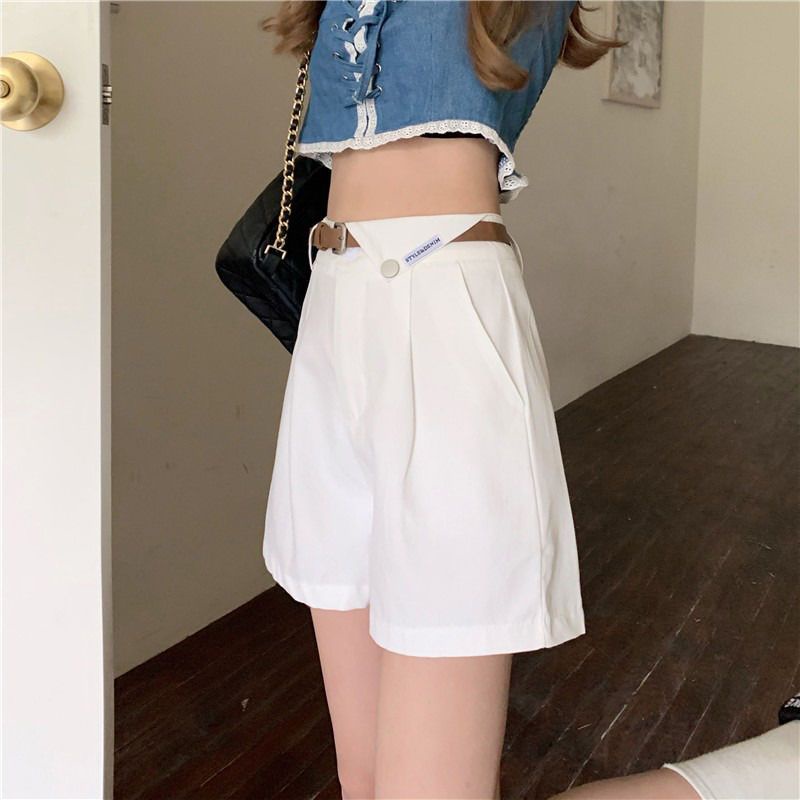 Jiashucheng Quần Short Ống Rộng Lưng Cao Phong Cách Hàn Quốc Thời Trang Mùa Hè Hàng Mới 2023 Dành Cho Bạn Nữ