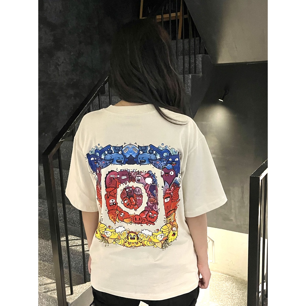 Áo thun tay lỡ Nam,Nữ Mélanger Monster Ins oversize cotton, cổ bo tròn 240gsm thoáng mát