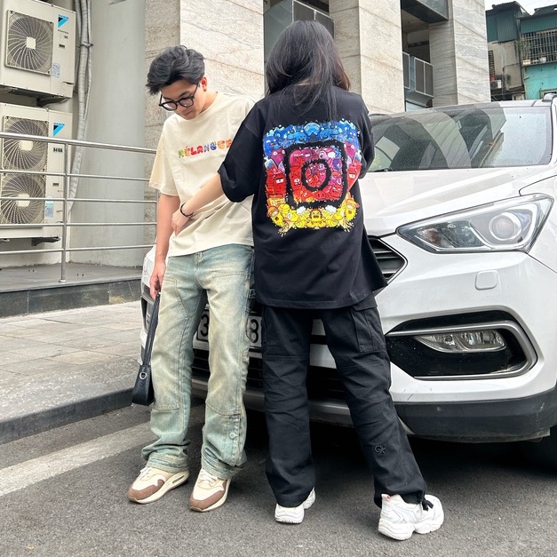 Áo thun tay lỡ Nam,Nữ Mélanger Monster Ins oversize cotton, cổ bo tròn 240gsm thoáng mát