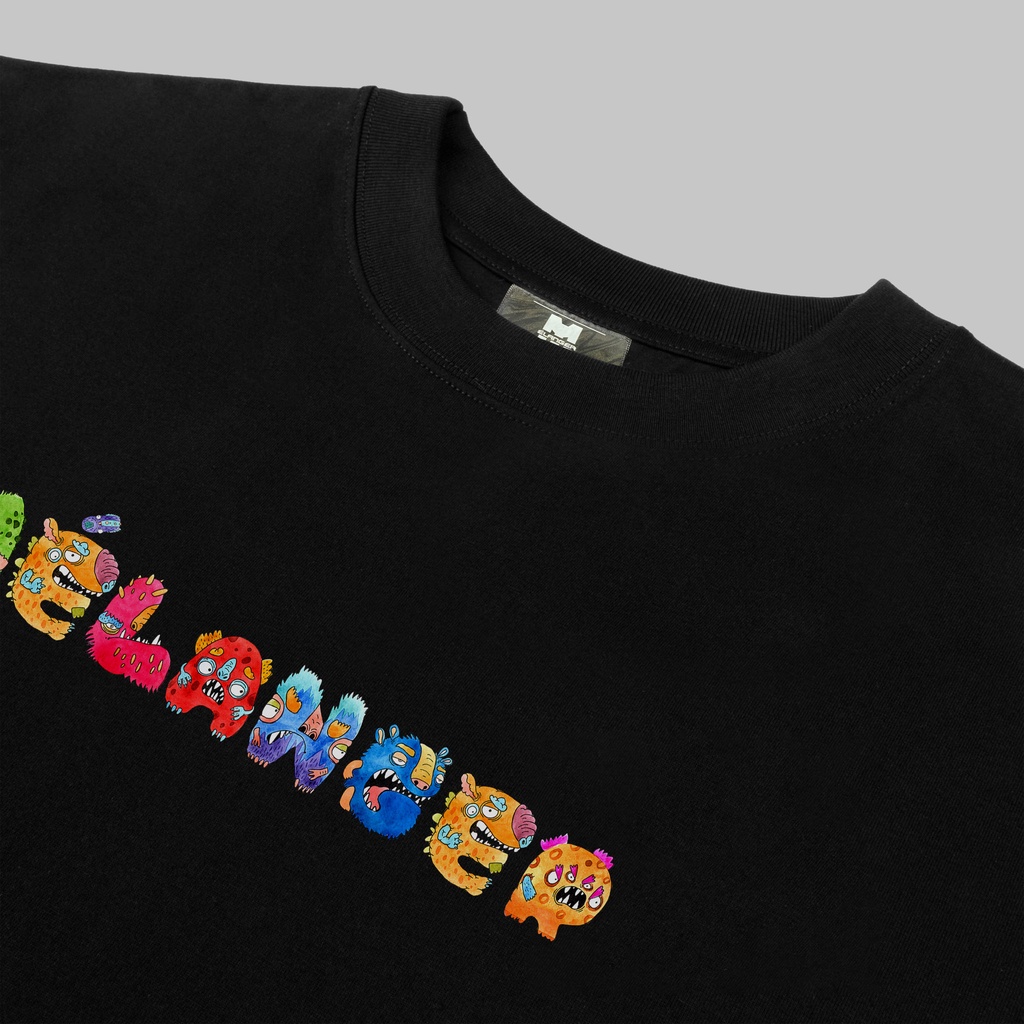 Áo thun tay lỡ Nam,Nữ Mélanger Monster Ins oversize cotton, cổ bo tròn 240gsm thoáng mát