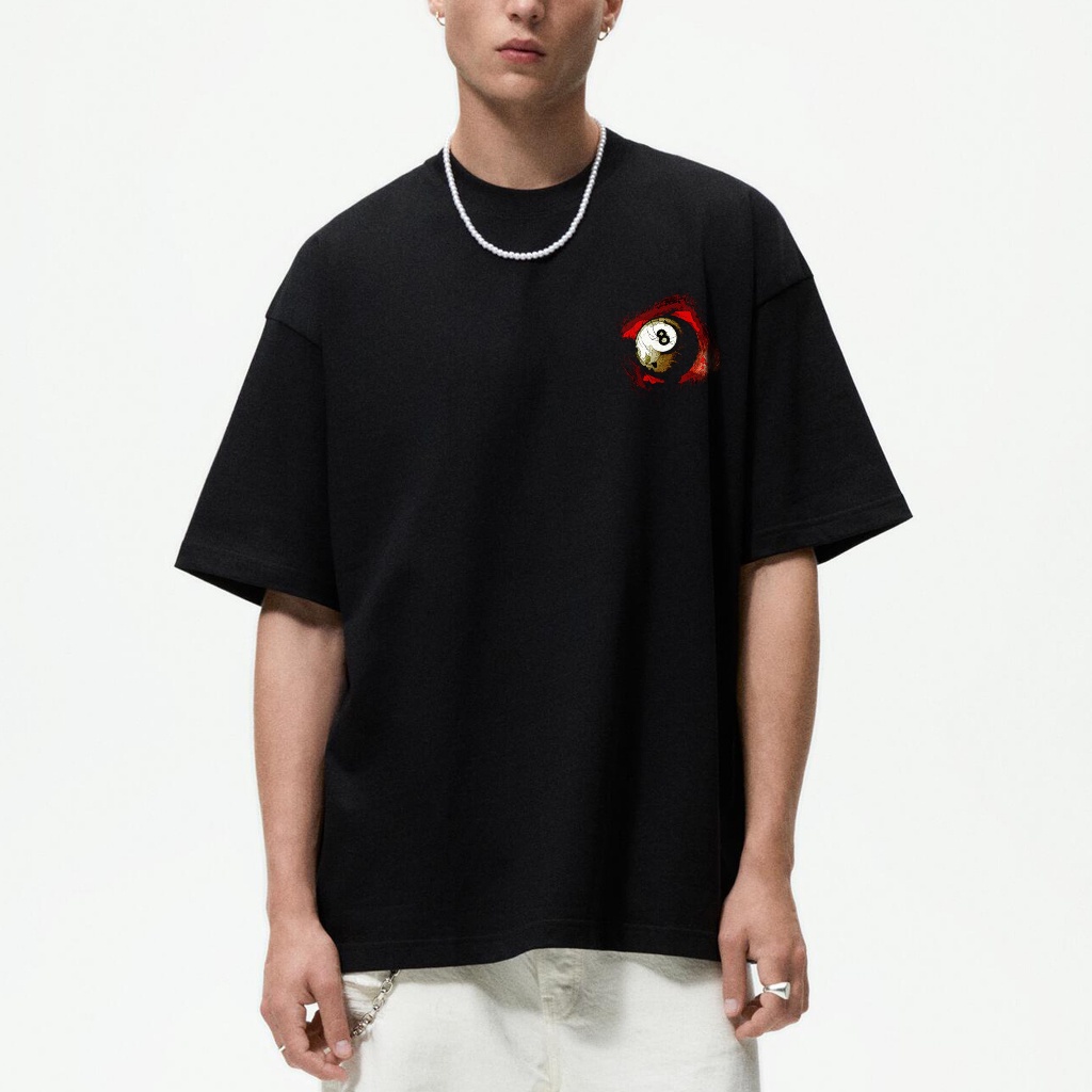 Áo thun tay lỡ Nam,Nữ Mélanger Bida/Billiard oversize cotton, cổ bo tròn 240gsm thoáng mát