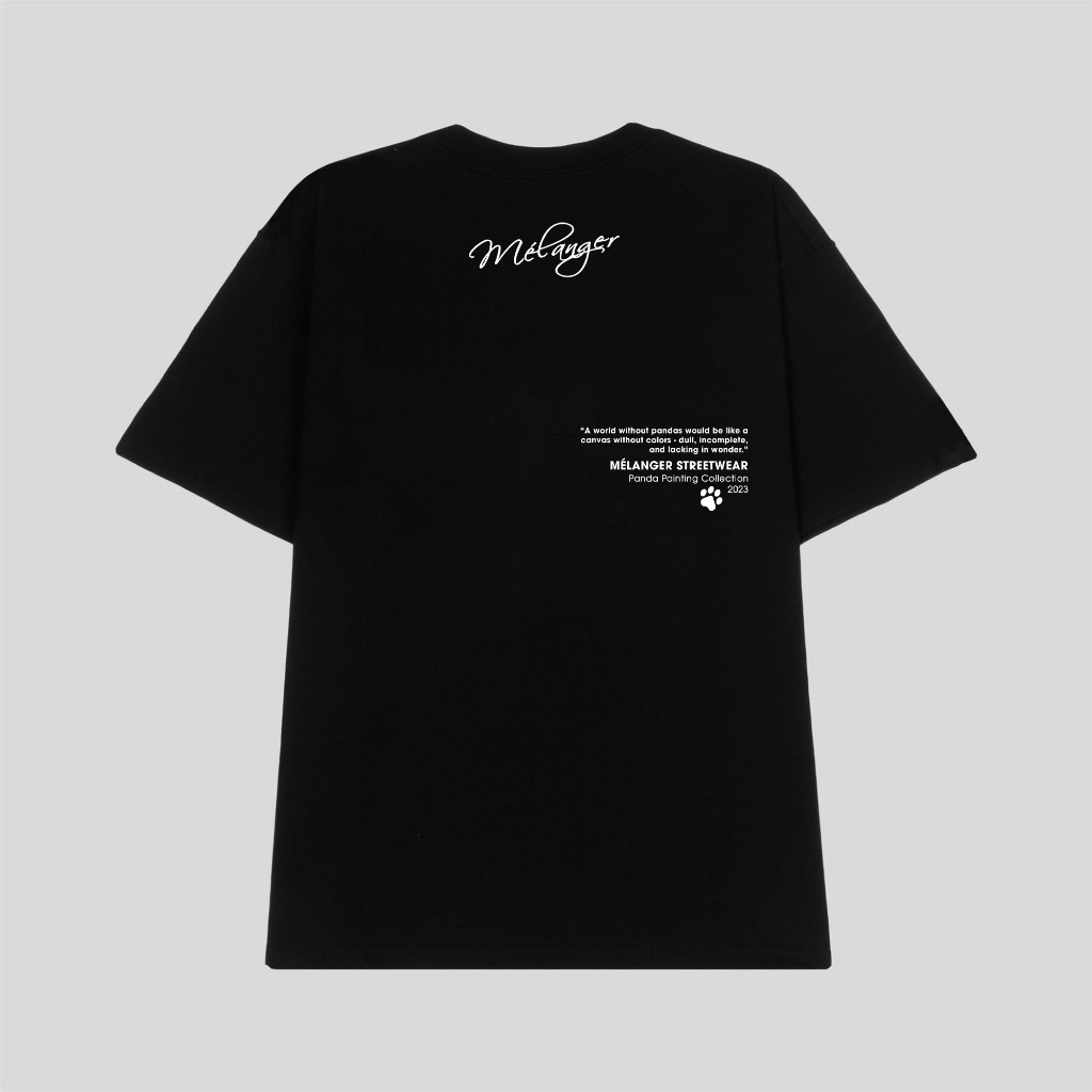 Áo thun tay lỡ Nam,Nữ Mélanger Gấu Trúc Leo Trèo oversize cotton, cổ bo tròn 240gsm thoáng mát