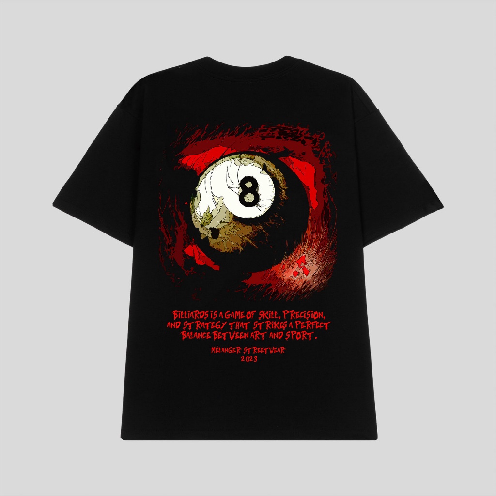 Áo thun tay lỡ Nam,Nữ Mélanger Bida/Billiard oversize cotton, cổ bo tròn 240gsm thoáng mát