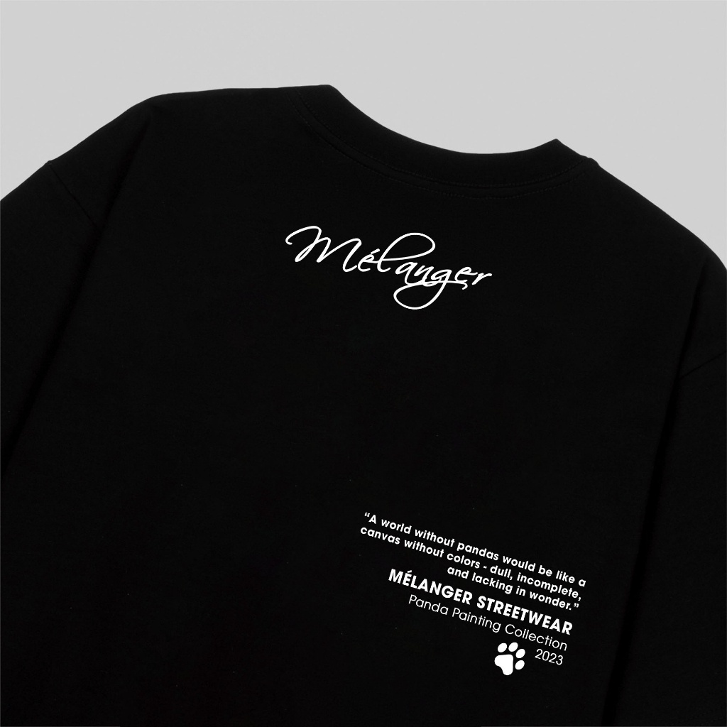 Áo thun tay lỡ Nam,Nữ Mélanger Gấu Trúc Leo Trèo oversize cotton, cổ bo tròn 240gsm thoáng mát