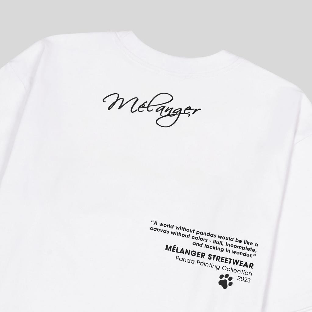 Áo thun tay lỡ Nam,Nữ Mélanger Gấu Trúc Leo Trèo oversize cotton, cổ bo tròn 240gsm thoáng mát