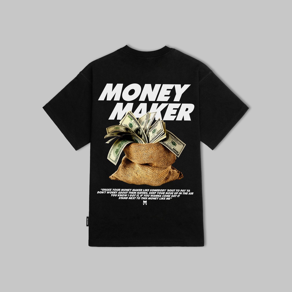Áo thun tay lỡ Nam,Nữ Mélanger Money Maker oversize cotton, cổ bo tròn 240gsm thoáng mát