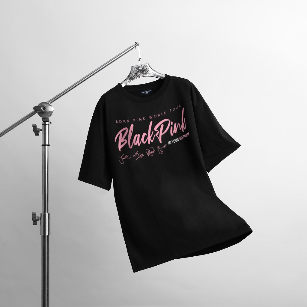 Áo thun tay lỡ Nam,Nữ Mélanger BlackPink/ Born Pink oversize cotton, cổ bo tròn 240gsm thoáng mát