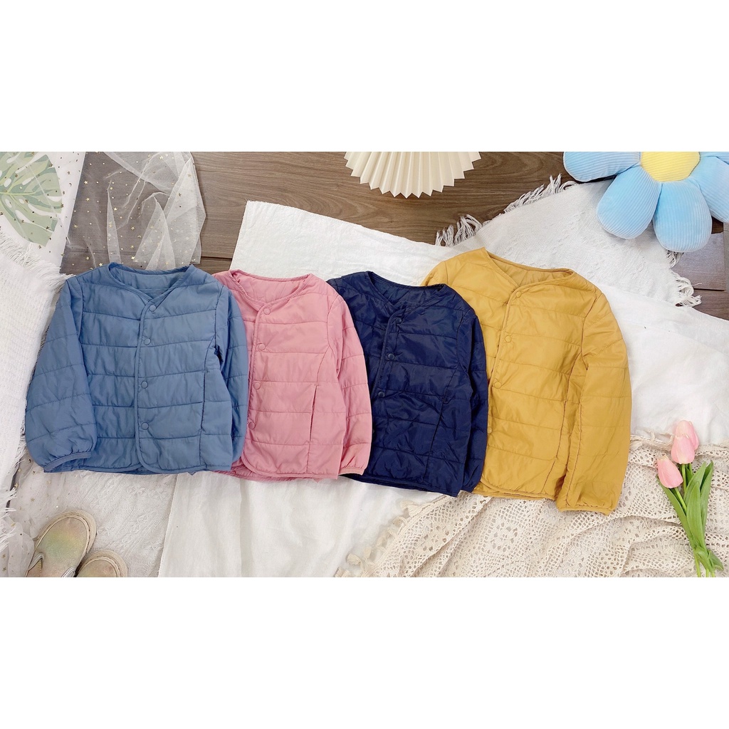 Áo phao siêu nhẹ cổ tròn Uni 4 màu BTBG size 80 / 90 / 100