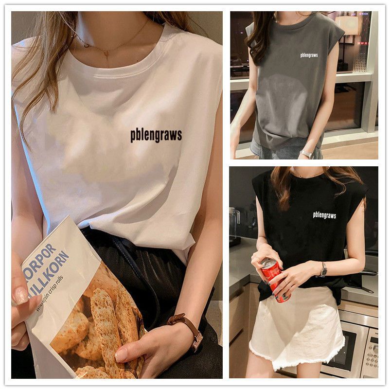 Jiashucheng Áo Thun Thể Thao Sát Nách Dáng Rộng Cỡ Lớn Phong Cách Hong Kong Thời Trang Cho Nữ