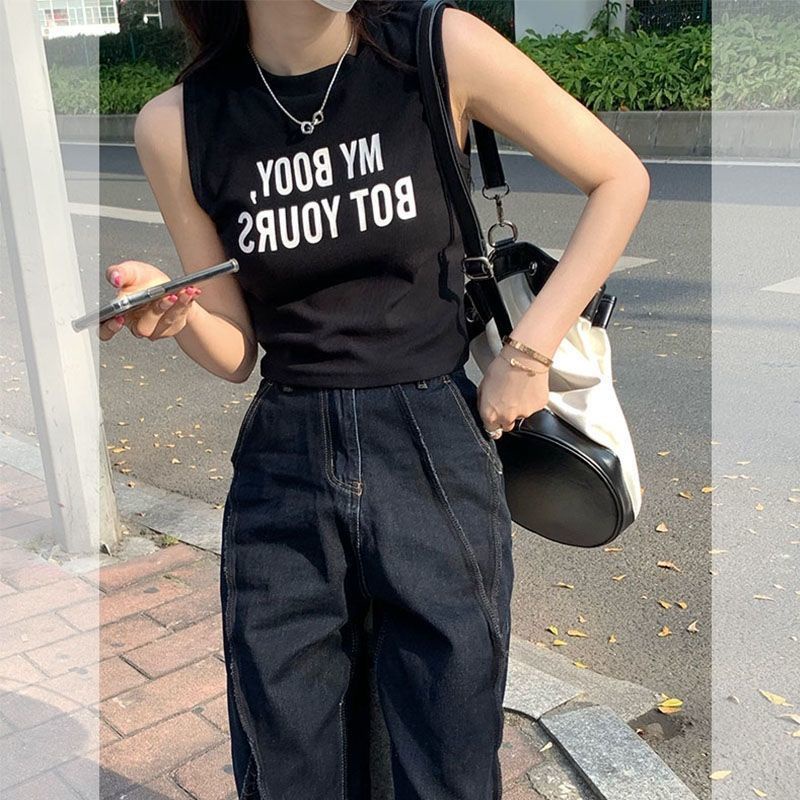 Jiashucheng Áo Thun Ngắn Không Tay Thời Trang Mùa Hè Hàng Mới Dành Cho Bạn Nữ