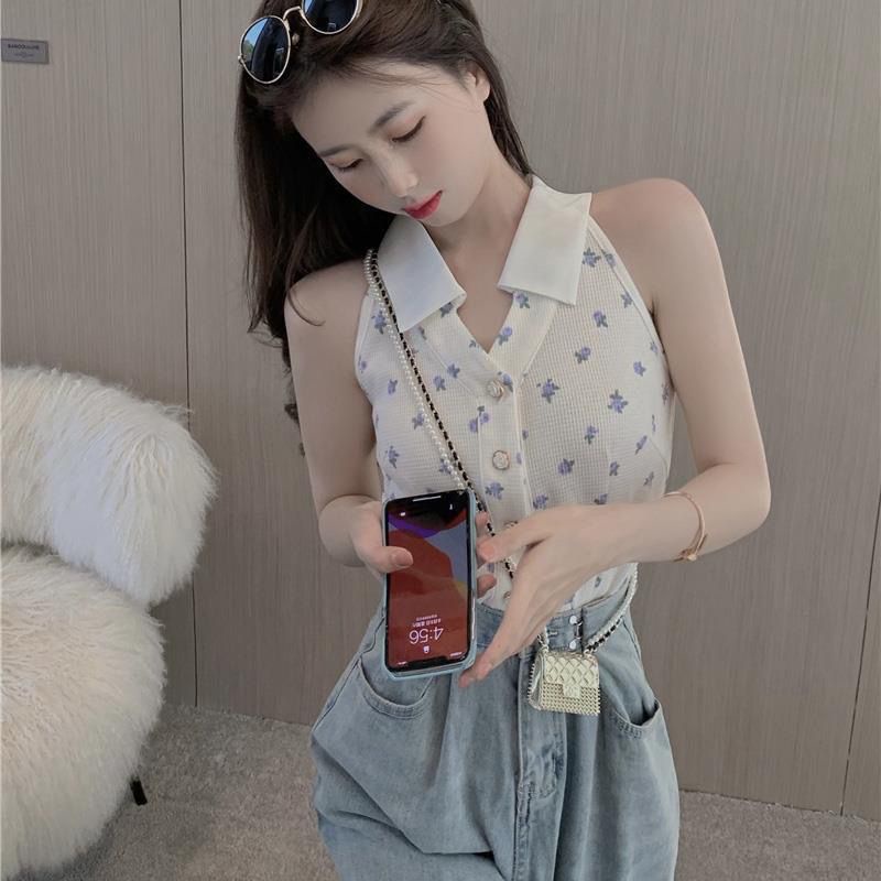 Jiashucheng Áo Dệt Kim Hai Dây Nhỏ Xinh Phong Cách Retro Pháp Thời Trang Ngọt Ngào