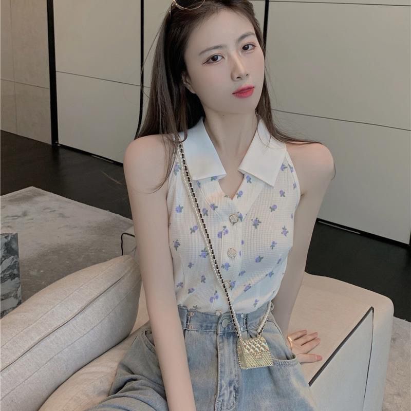 Jiashucheng Áo Dệt Kim Hai Dây Nhỏ Xinh Phong Cách Retro Pháp Thời Trang Ngọt Ngào