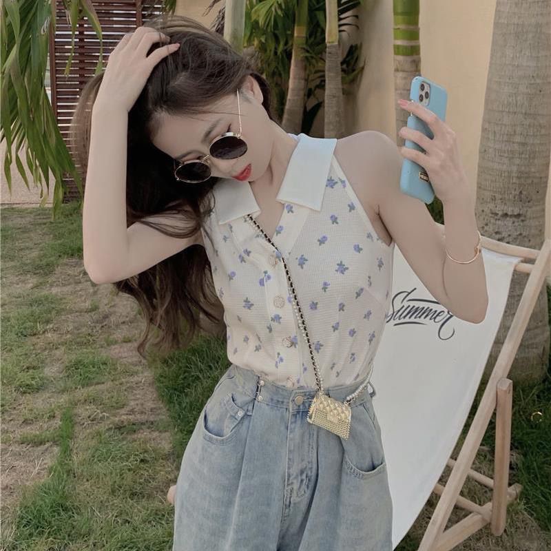 Jiashucheng Áo Dệt Kim Hai Dây Nhỏ Xinh Phong Cách Retro Pháp Thời Trang Ngọt Ngào