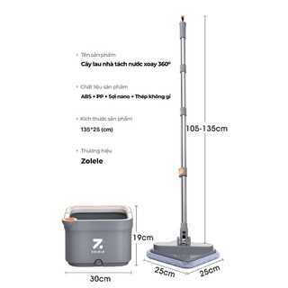 [HÀNG CÓ SẴN] - Bộ lau nhà tách nước 2 ngăn thông minh Zolele M16/ Joybos M16 - Bản quốc tế