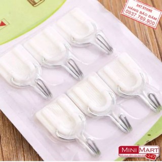 Vỉ móc dán tường 6 cái