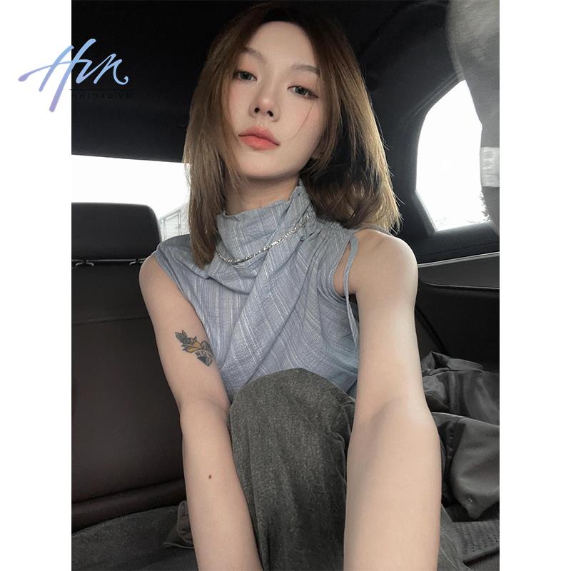 Áo Sát Nách Dáng Ôm Xếp Ly Thời Trang Mùa Hè Pháp Cổ Điển Cho Nữ