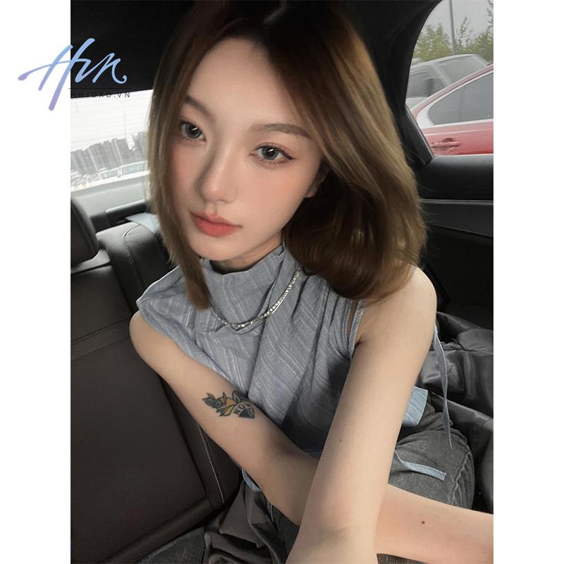 Áo Sát Nách Dáng Ôm Xếp Ly Thời Trang Mùa Hè Pháp Cổ Điển Cho Nữ