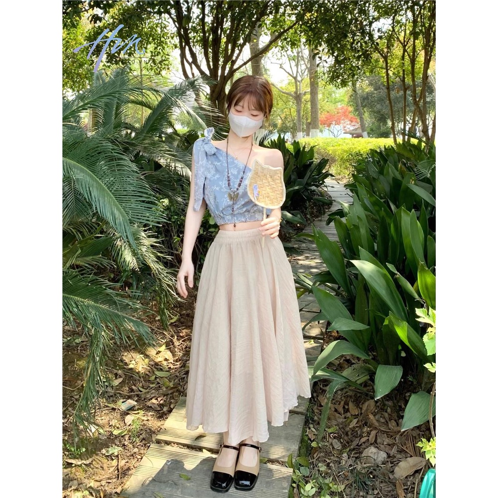 Áo Hai Dây Mùa Hè Mỏng Cột Dây In Họa Tiết Sang Trọng Cho Nữ