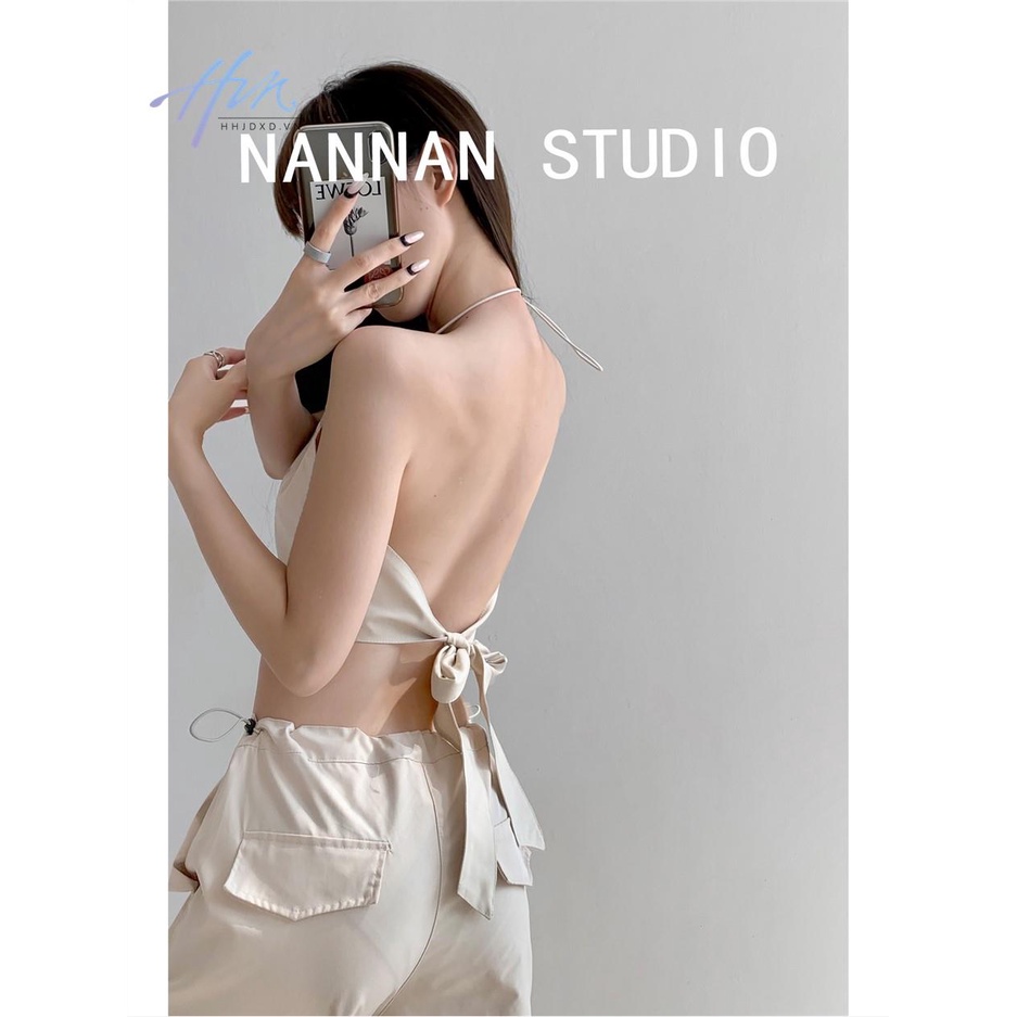 Áo Yếm Cột Nơ Cổ Phong Cách Âu Mỹ Thời Trang Quyến Rũ Cho Nữ