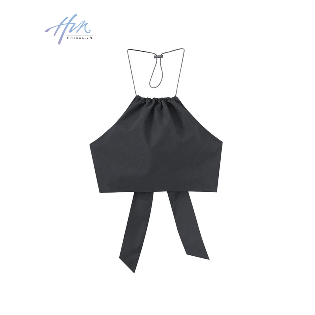 Áo Yếm Cột Nơ Cổ Phong Cách Âu Mỹ Thời Trang Quyến Rũ Cho Nữ