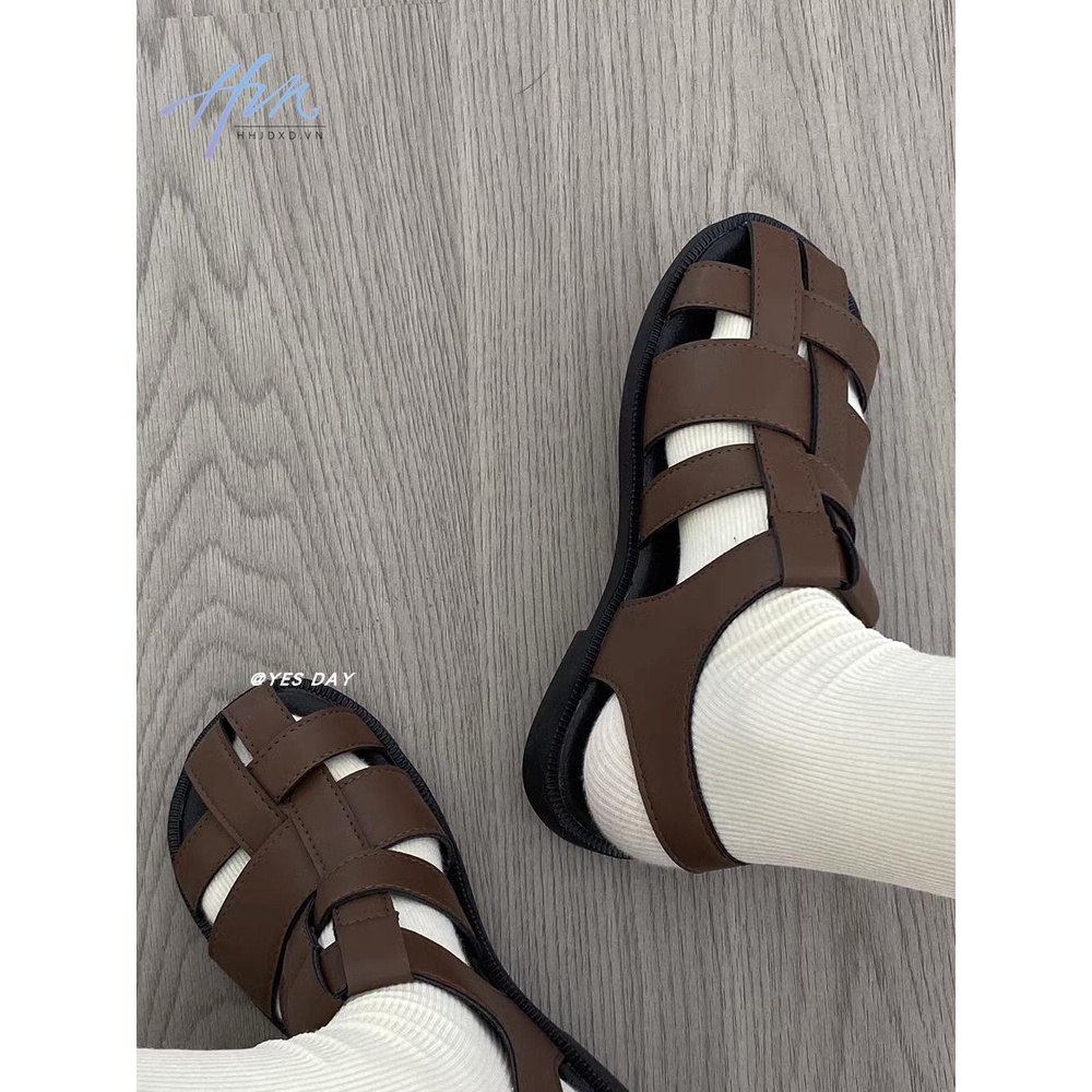 Giày Sandal Đế Bằng Mềm Mại Thiết Kế Đục Lỗ Thời Trang Mùa Hè Phong Cách Hàn Quốc Cho Nữ