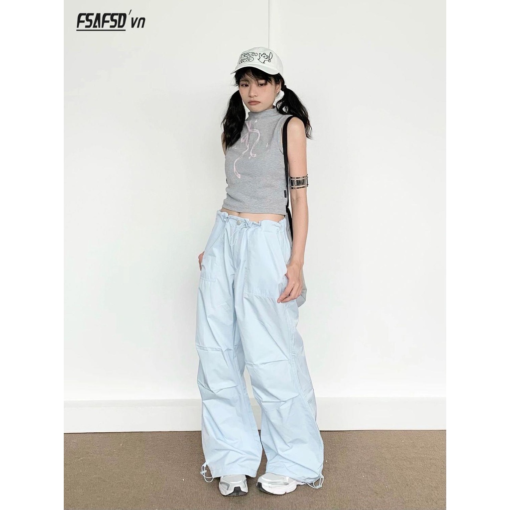 Quần Dài Eo Cao Dáng Rộng Phong Cách vintage Mỹ Thời Trang Mùa Hè Giản Dị Dành Cho Nữ
