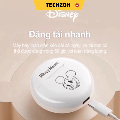 Tai Nghe Nhét Tai Không Dây LENOVO L6 Disney Dáng Tròn Bluetooth 5.2 Âm Thanh Hifi Tích Hợp Micro