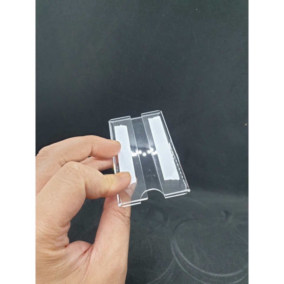 THẺ KẸP NHÃN GIÁ mica trong, dán kệ tiện dụng,Kẹp giá, Ghi thông tin, KT 9x6cm, 8x4cm, 6x4cm, Có keo dán