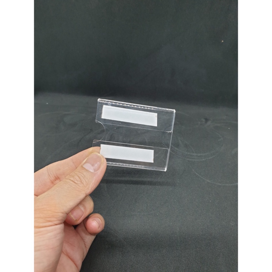 THẺ KẸP NHÃN GIÁ mica trong, dán kệ tiện dụng,Kẹp giá, Ghi thông tin, KT 9x6cm, 8x4cm, 6x4cm, Có keo dán