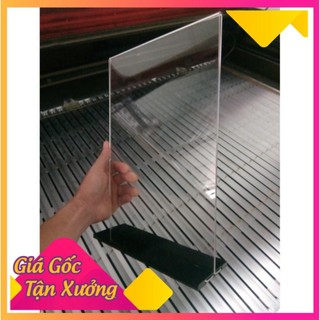 Kệ menu mica a4 - đế lùa 02 mặt