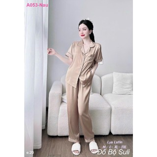 Bộ Dài Pijama Lụa Latin A053 - Đồ Bộ Suli