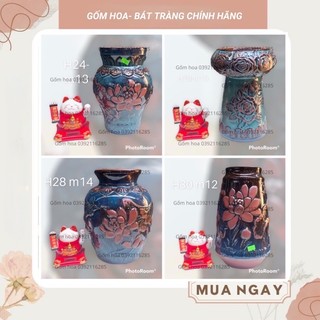 Lọ hoa sứ men hoả biến- lọ hoa gốm mộc bát tràng - bình hoa gốm sứ bát tràng -trang trí nội thất - gốm hoa - văn phòng