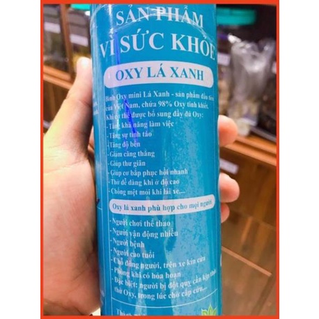 Bình Oxy mini - Lá Xanh, HÀNG CÓ TEM KIỂM ĐỊNH, 99.9% Oxi tinh khiết TBYT