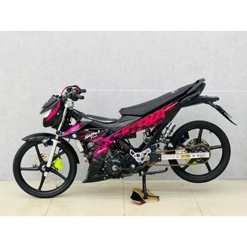 Tem Satria Đen Hồng - Kèm Ảnh Thật - Tem 3 Lớp Cao Cấp