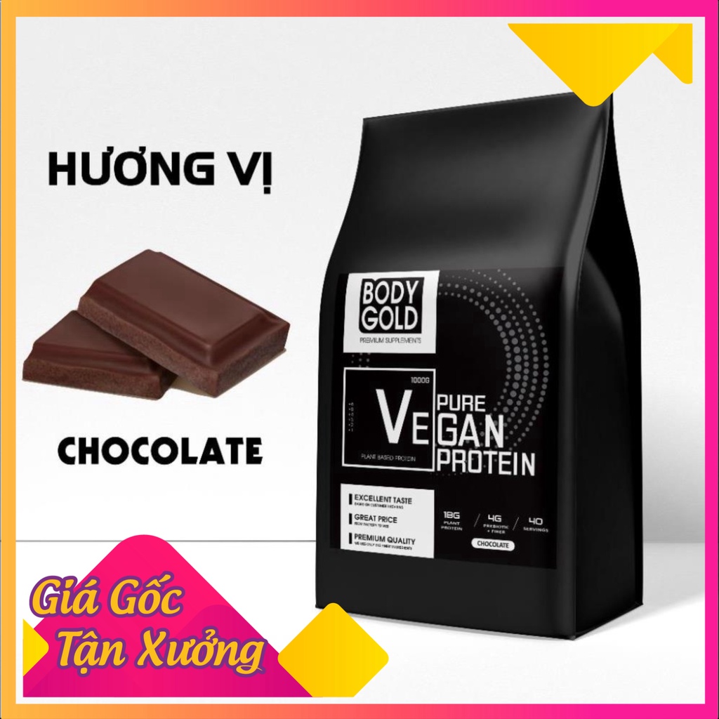 Sữa Tăng Cơ Thực Vật VEGAN PRO BODY GOLD 1Kg - Tặng Bình Lắc