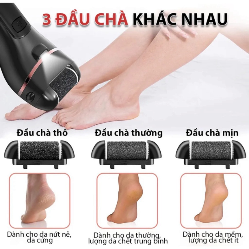 Máy Chà Gót Chân Tại Nhà - Máy Tẩy Tế Bào Chết Vết Chai Mài Gót Chân Chuyên Dụng Cho Tiệm Nail, Cá Nhân Sạc Pin Tiện Lợi