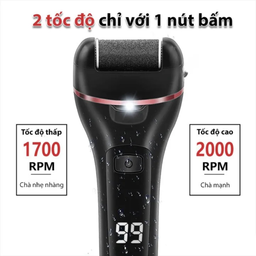 Máy Chà Gót Chân Tại Nhà - Máy Tẩy Tế Bào Chết Vết Chai Mài Gót Chân Chuyên Dụng Cho Tiệm Nail, Cá Nhân Sạc Pin Tiện Lợi
