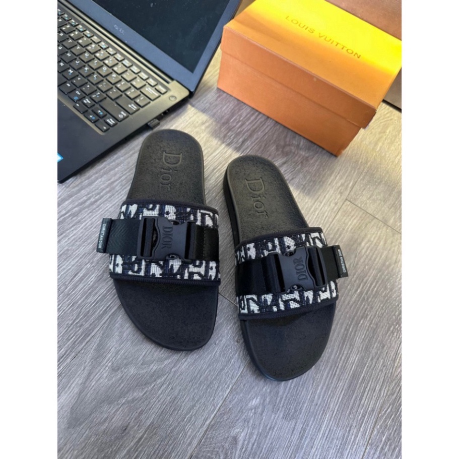 Dép Dio r khuy cài Nam _Dép Quai Ngang Di or_ thời trang nam