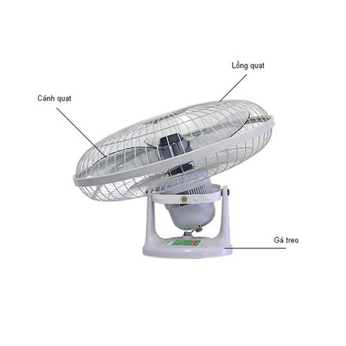 Quạt Đảo Trần Vinawind QTĐ400X-ĐB 340x450mm, 3 Lưỡi Kéo, Màu Kem