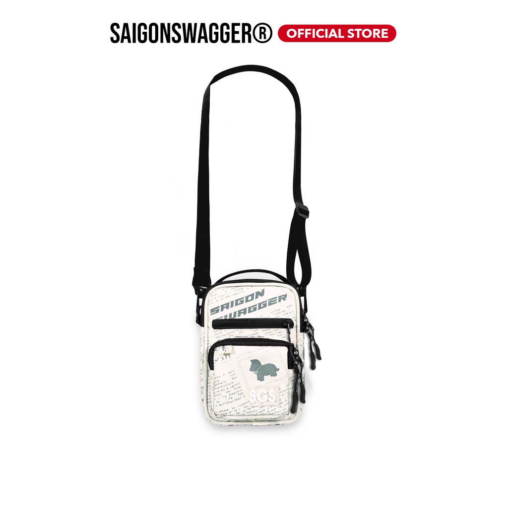 Túi Đeo Chéo Nam, Nữ Dọc In Họa Tiết Báo SAIGON SWAGGER® SGS Journal Cross Bag