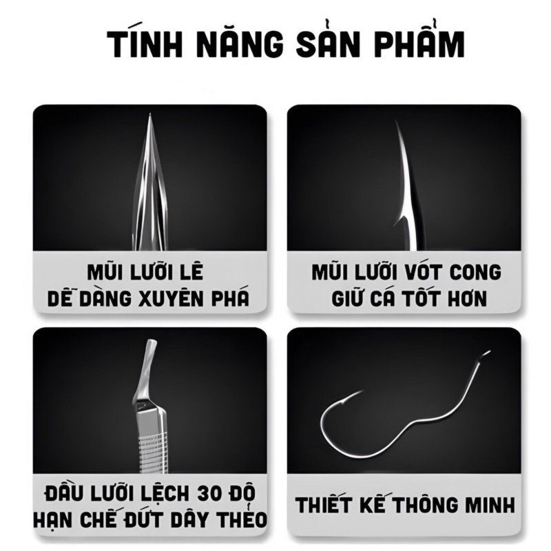 Lưỡi câu cá lật tự động chất liệu titan manga siêu cứng