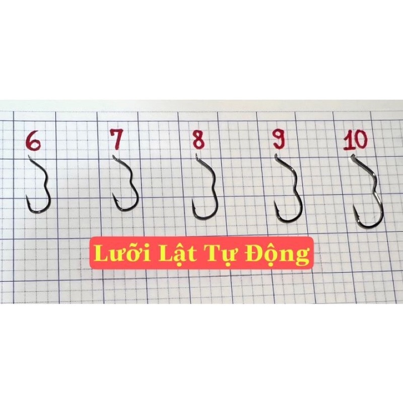 Lưỡi câu cá lật tự động chất liệu titan manga siêu cứng
