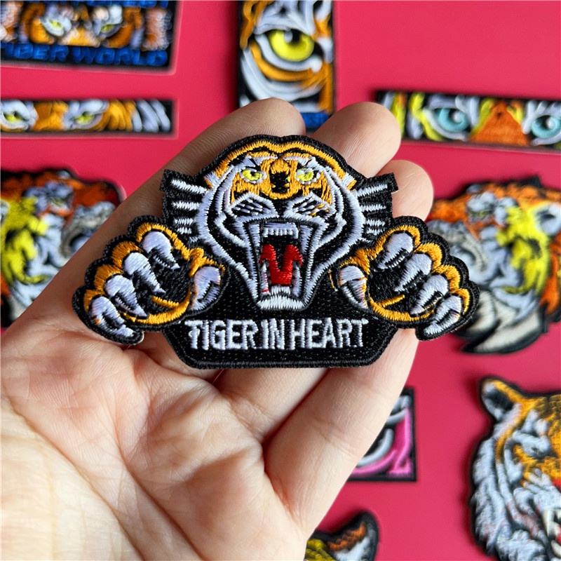 Sticker ủi nhiệt thêu hình logo hình hổ-tiger King of The Forest cá tính cute độc đáo - Patch ủi quần áo balo H106