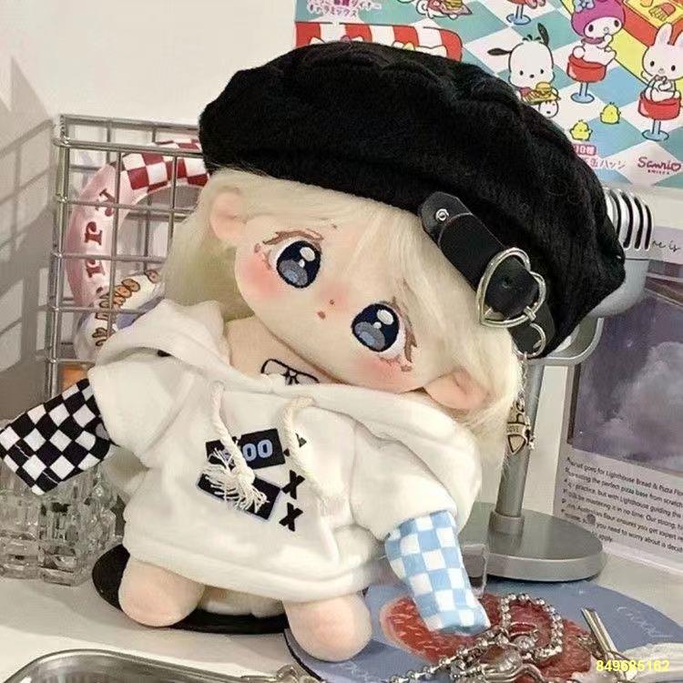 🌈Xiao Xiao 20 cm Quần áo búp bê bằng cotton Bộ xương em bé khỏa thân Cô gái tóc chiên Điểm búp bê sang trọng