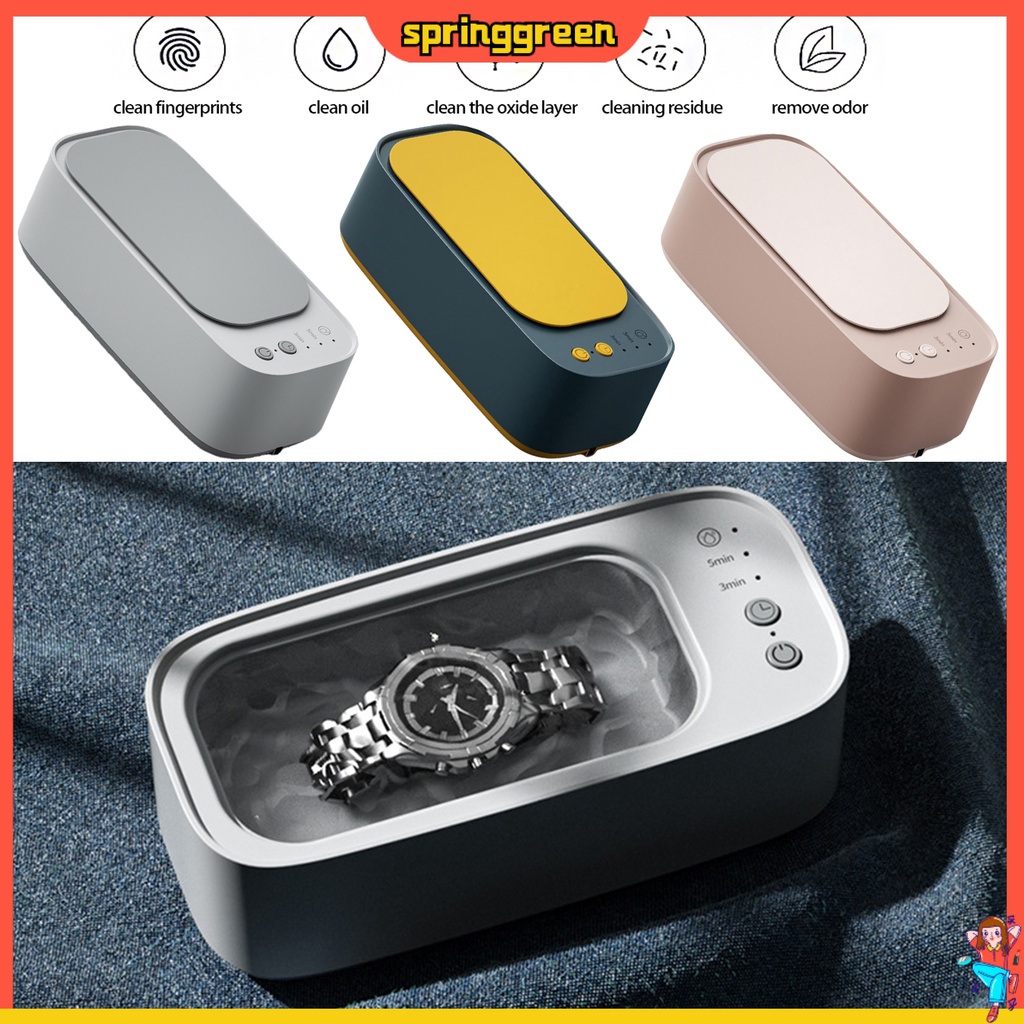 (SPRINGGREEN) 1 Bộ Máy Giặt Làm Sạch Trang Sức Chống Ồn Có Chế Độ Rung Siêu Âm 3 Mức Độ Tùy Chỉnh Tiện Dụng Cho Gia Đình