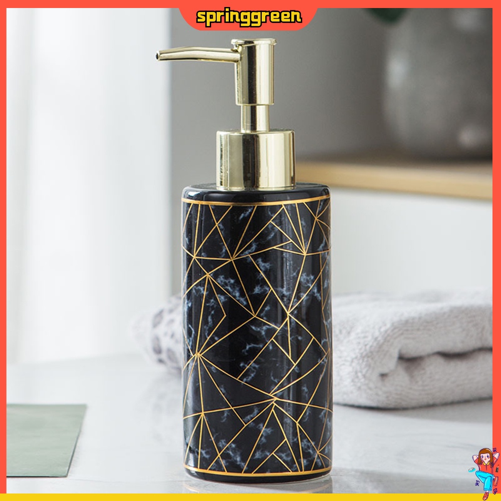 Bình Đựng Xà Phòng Dung Tích 300ml Có Vòi Phun Họa Tiết Đá Cẩm Thạch Đẹp Mắt