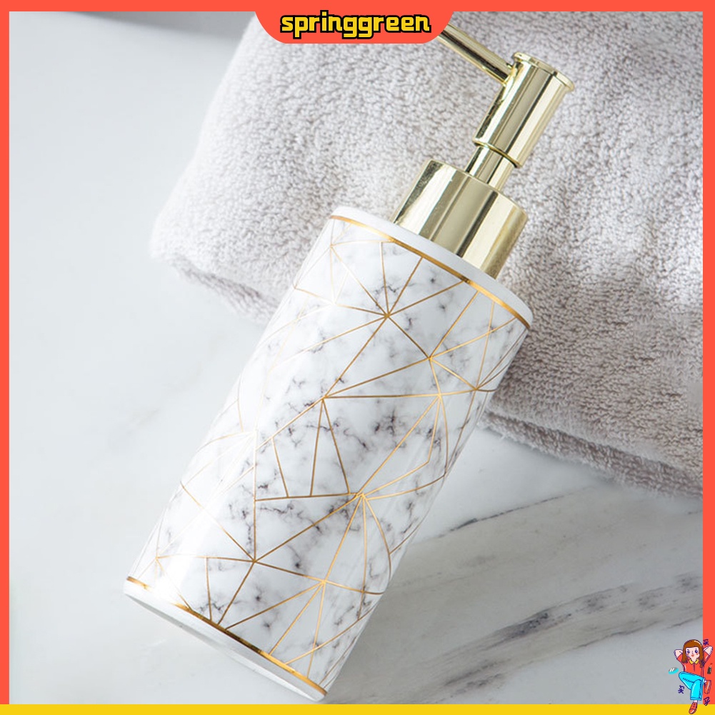 Bình Đựng Xà Phòng Dung Tích 300ml Có Vòi Phun Họa Tiết Đá Cẩm Thạch Đẹp Mắt