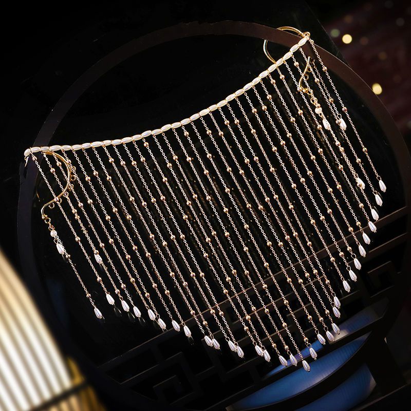 Phụ Kiện Khăn Choàng Mặt Che Phủ Mặt Phối Tua Rua Phong Cách Cổ Điển Cho Nữ